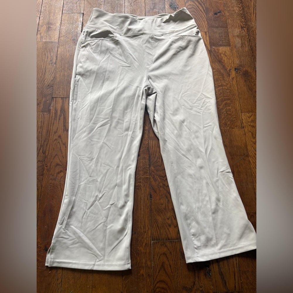 HALARA Womens Light Beige Wide-Leg Active Pants